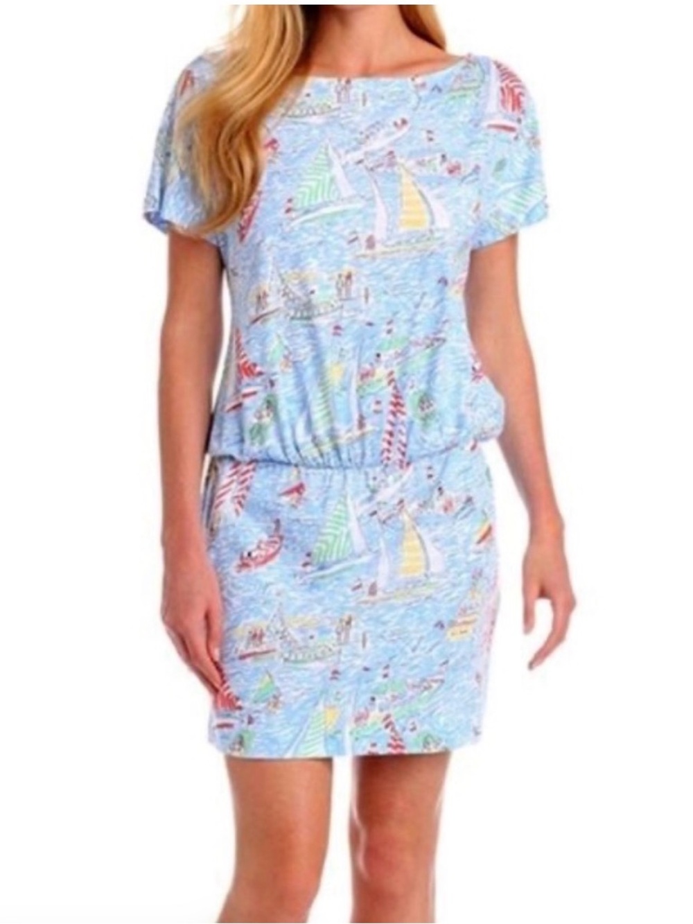 Lilly Pulitzer Get Nauti Carmine Elastic Mini Waist Dress